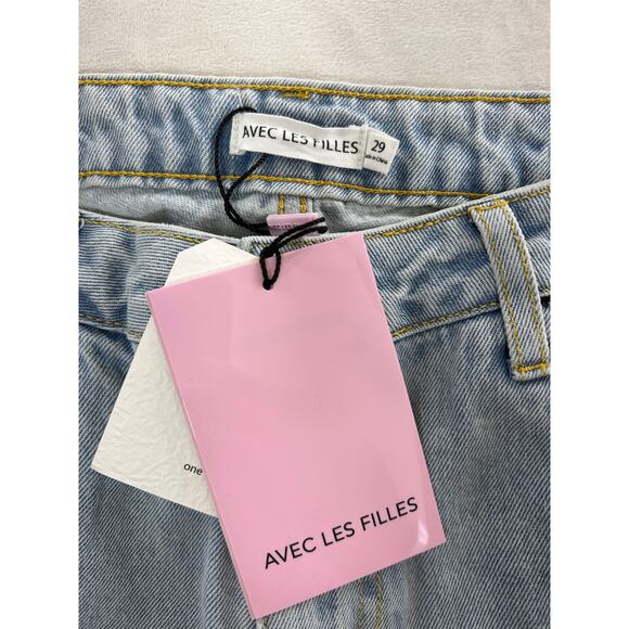 New Avec Les Filles Womens 29 High Waisted Mom Jeans Punk Edgy 90s Classic - Picture 3 of 7